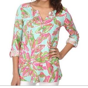 Lilly Pulitzer Henley top in “in the vias”